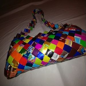 Woven upcycle purse
